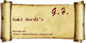 Gabl Horác névjegykártya